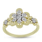 Goldplattierter Silberring mit weißem Diamant