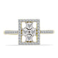 Goldplattierter Silberring mit weißem Diamant und weißem Topas