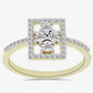 Goldplattierter Silberring mit weißem Diamant und weißem Topas