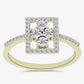 Goldplattierter Silberring mit weißem Diamant und weißem Topas