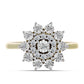 Goldplattierter Silberring mit weißem Diamant und weißem Topas