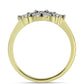 Goldplattierter Silberring mit weißem Diamant und weißem Topas