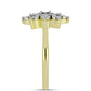 Goldplattierter Silberring mit weißem Diamant und weißem Topas