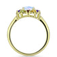 Goldplattierter Silberring mit Regenbogenmondstein und marokkanischem Amethyst