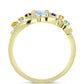Goldplattierter Silberring mit Regenbogenmondstein und marokkanischem Amethyst