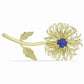 Goldplattierte Silberbrosche mit lila Druse
