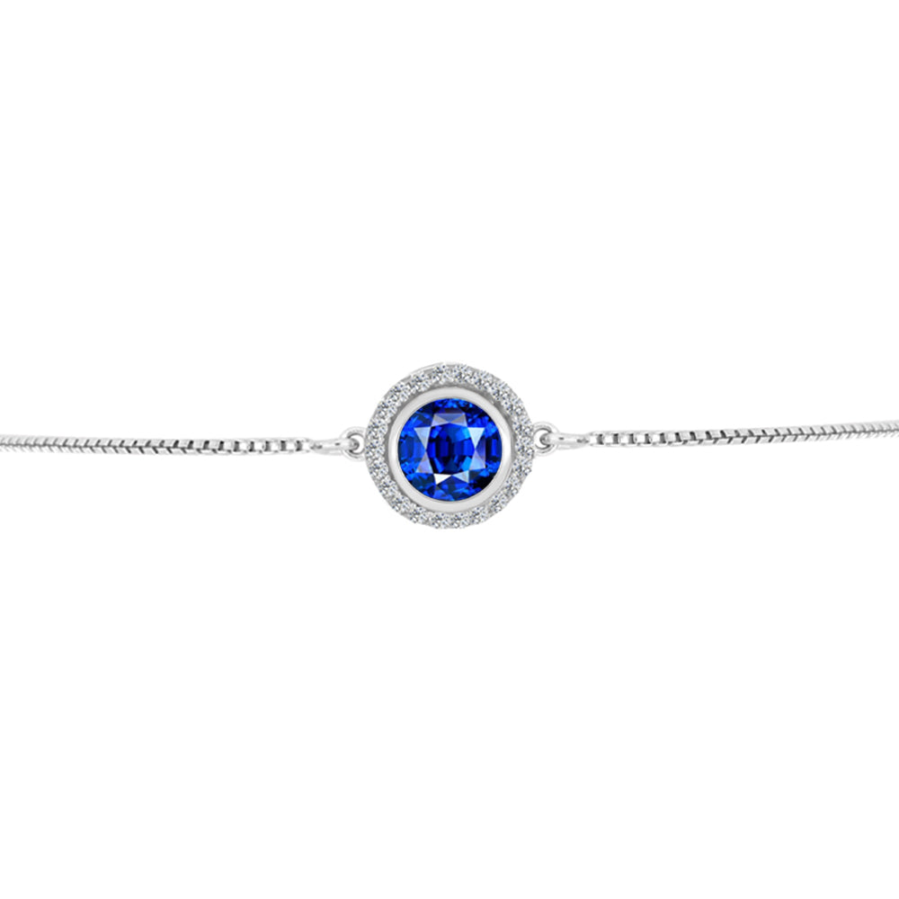 Silberarmband mit australischem blauem Saphir und weißem Topas 2 