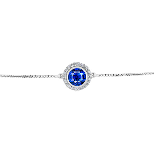 Silberarmband mit australischem blauem Saphir und weißem Topas
