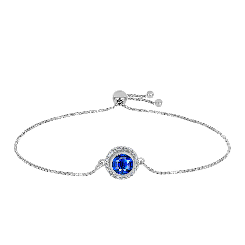 Silberarmband mit australischem blauem Saphir und weißem Topas