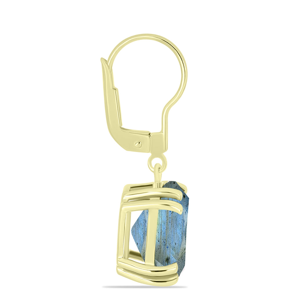Goldplattierte Silberohrringe mit Labradorit 2 