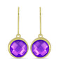 Goldplattierte Silberohrringe mit lila Achat