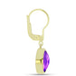 Goldplattierte Silberohrringe mit lila Achat