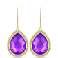 Goldplattierte Silberohrringe mit lila Achat