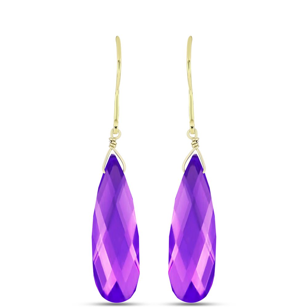 Goldplattierte Silberohrringe mit lila Achat 1 