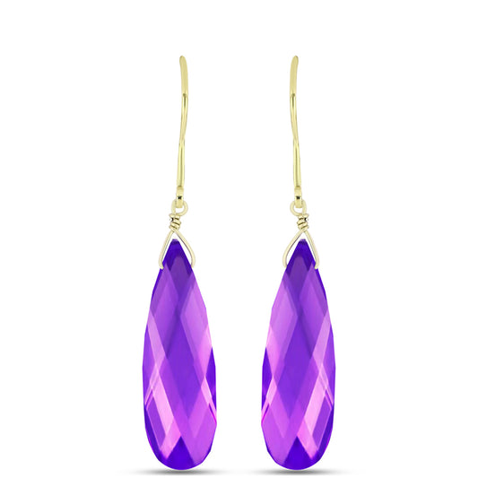 Goldplattierte Silberohrringe mit lila Achat