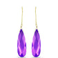 Goldplattierte Silberohrringe mit lila Achat