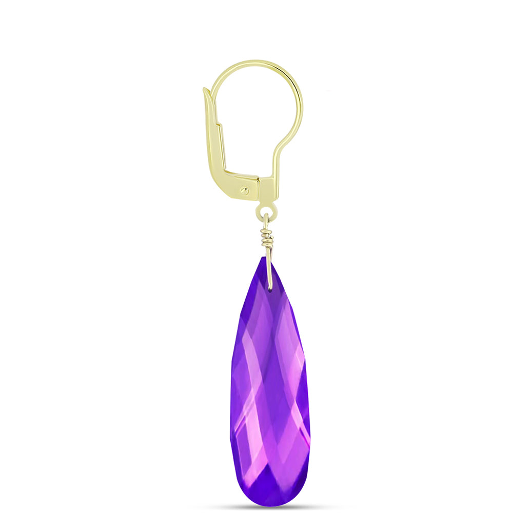 Goldplattierte Silberohrringe mit lila Achat 2 