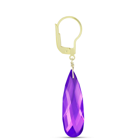 Goldplattierte Silberohrringe mit lila Achat