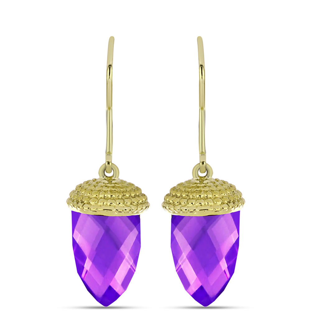 Goldplattierte Silberohrringe mit lila Achat