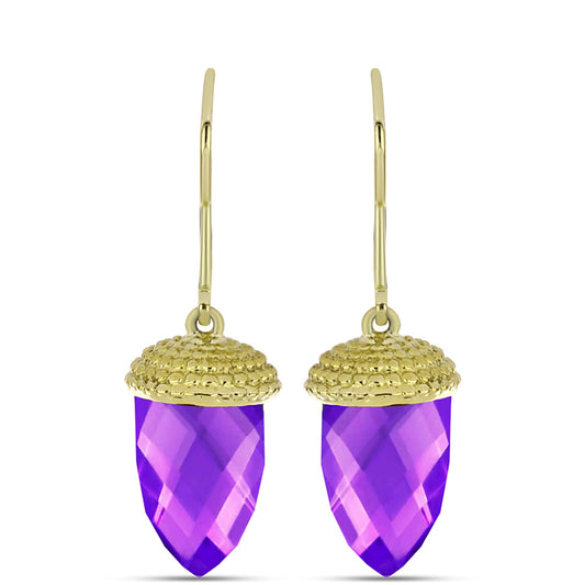 Goldplattierte Silberohrringe mit lila Achat