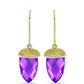 Goldplattierte Silberohrringe mit lila Achat