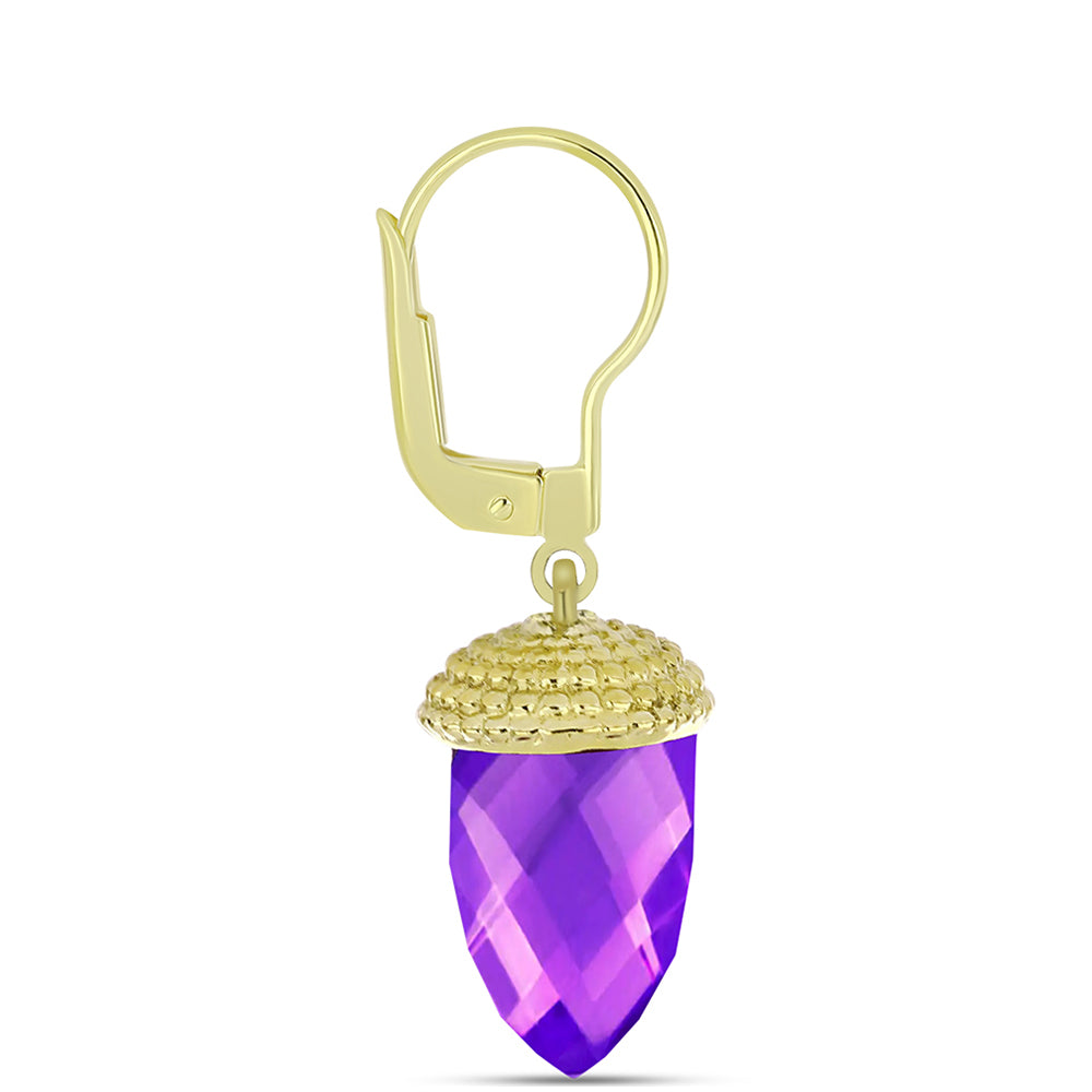 Goldplattierte Silberohrringe mit lila Achat