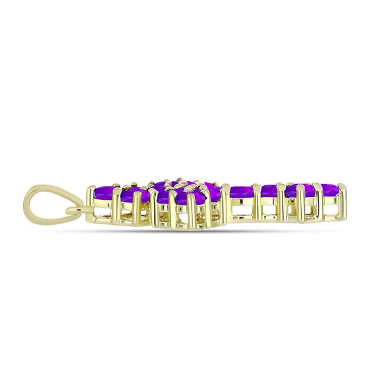 Goldplattierter Silberanhänger mit lila Achat