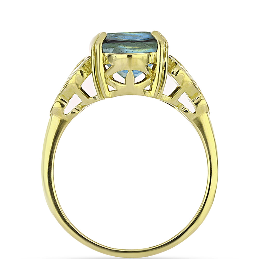 Goldplattierter Silberring mit Labradorit 2 