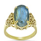 Goldplattierter Silberring mit Labradorit