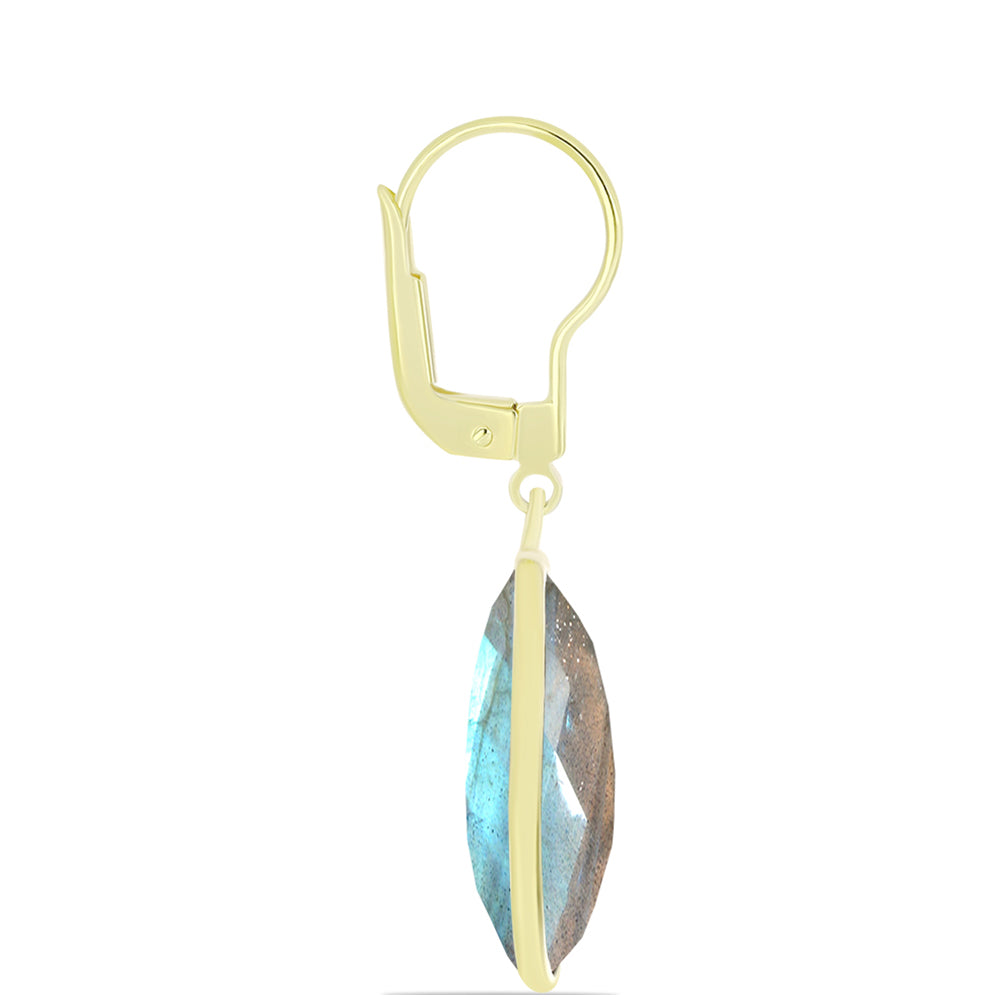 Goldplattierte Silberohrringe mit Labradorit 2 