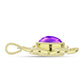 Goldplattierter Silberanhänger mit lila Achat