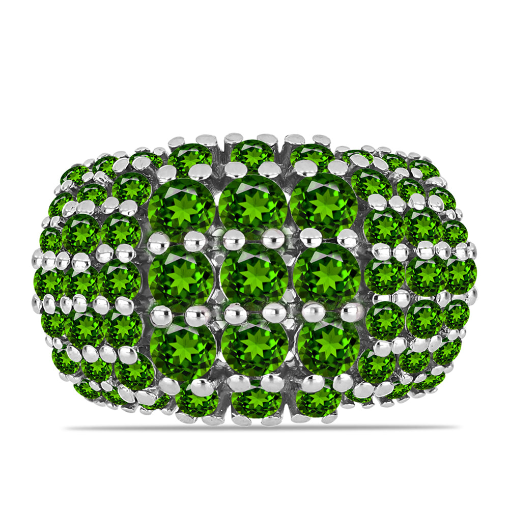Silberring mit Chromdiopsid
