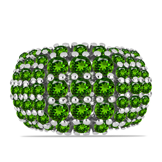 Silberring mit Chromdiopsid