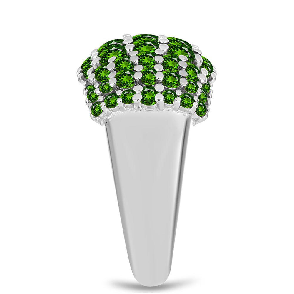 Silberring mit Chromdiopsid