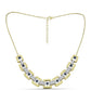 Goldplattierte Silberhalskette mit blauem Diamant und weißem Topas