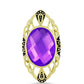 Goldplattierter Silberring mit lila Achat