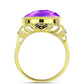 Goldplattierter Silberring mit lila Achat
