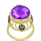 Goldplattierter Silberring mit lila Achat