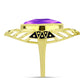 Goldplattierter Silberring mit lila Achat