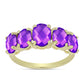 Goldplattierter Silberring mit lila Achat