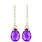 Goldplattierte Silberohrringe mit lila Achat