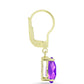 Goldplattierte Silberohrringe mit lila Achat