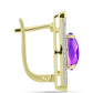 Goldplattierte Silberohrringe mit lila Achat und weißem Topas