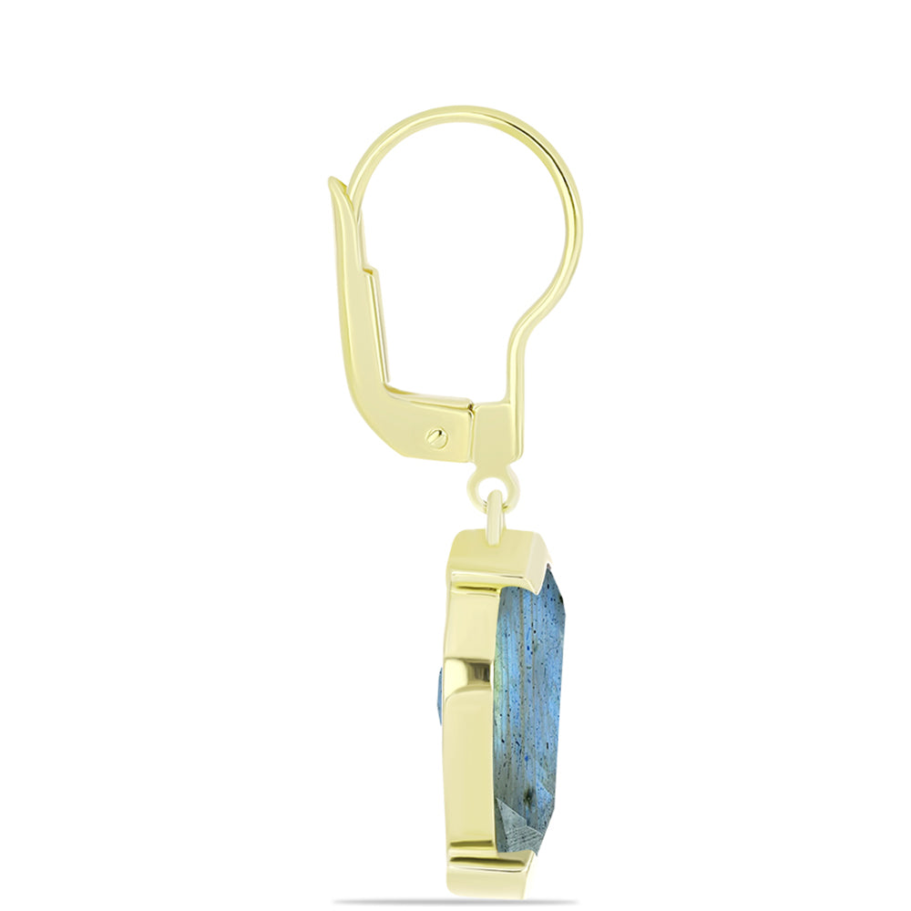 Goldplattierte Silberohrringe mit Labradorit