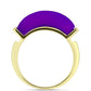 Goldplattierter Silberring mit lila Achat