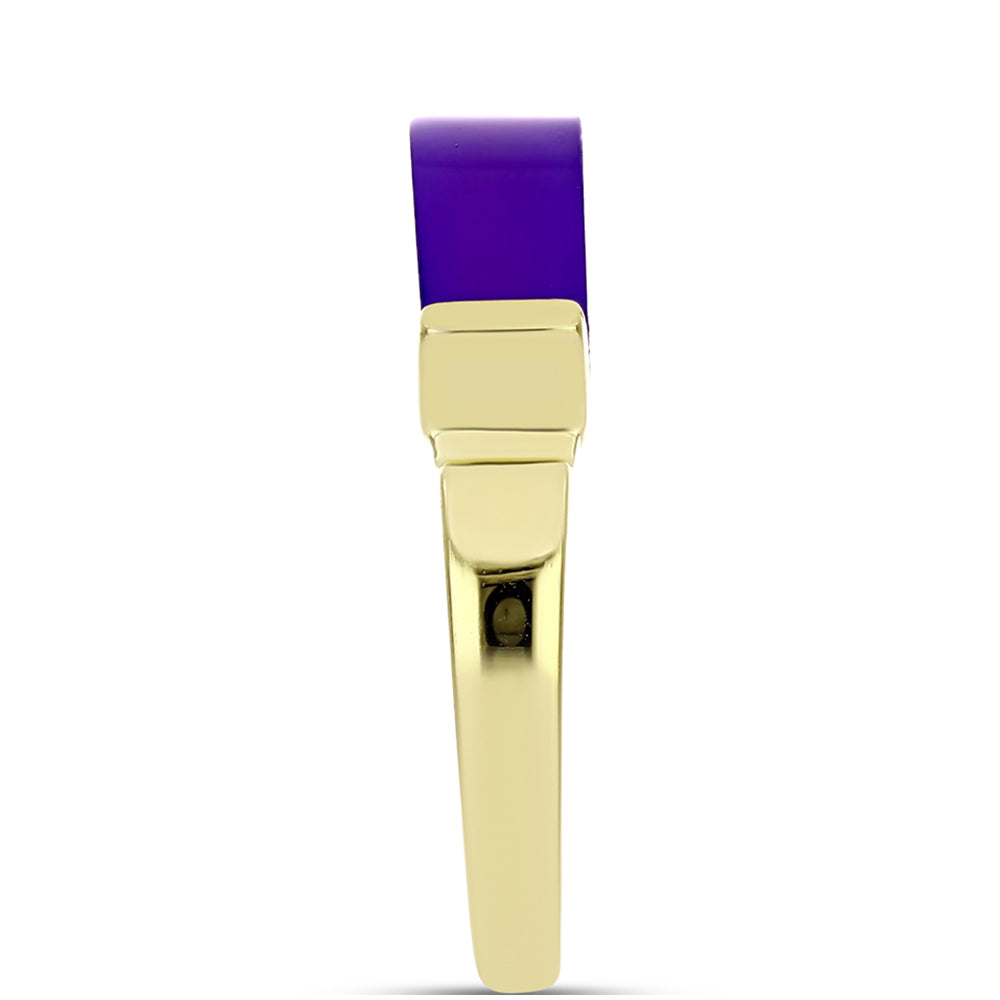 Goldplattierter Silberring mit lila Achat
