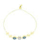 Goldplattiertes Silberarmband mit Labradorit und weißem Topas