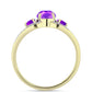 Goldplattierter Silberring mit lila Achat und weißem Topas