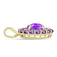Goldplattierter Silberanhänger mit lila Achat und marokkanischem Amethyst