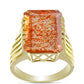 Goldplattierter Silberring mit Sonnenstein aus Oregon